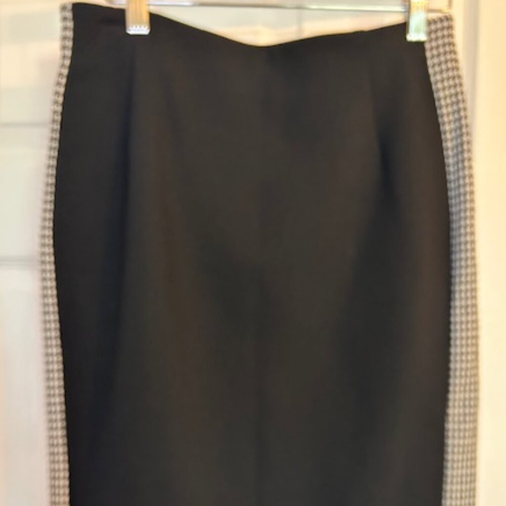 Escada Sport Black Pencil Skirt w Herringbone Side Trim *See Measurements* Small